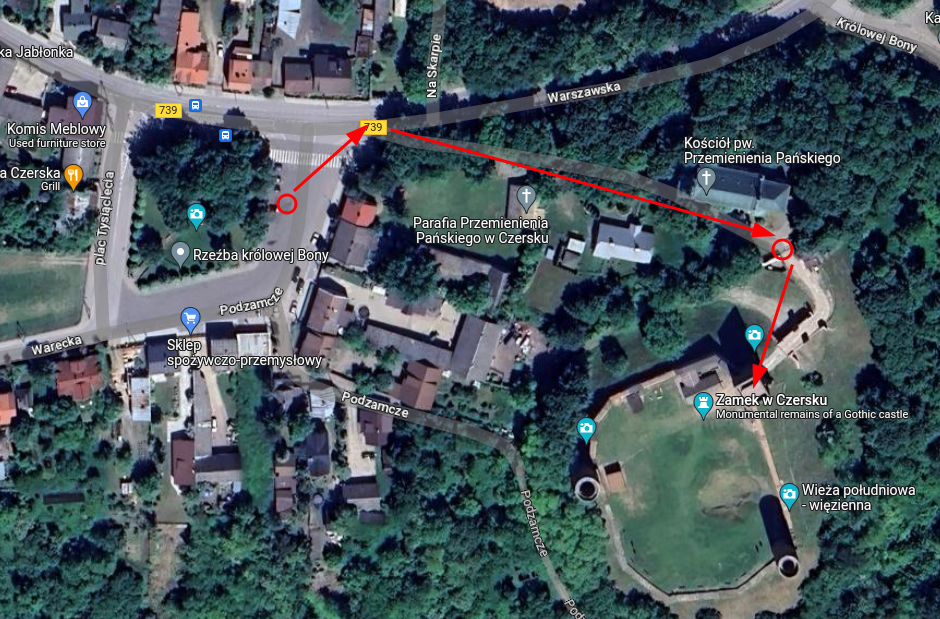Mapa dojścia do zamku